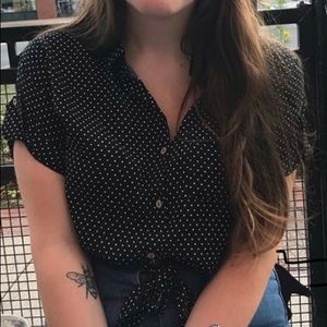 Polka Dot Tie Blouse